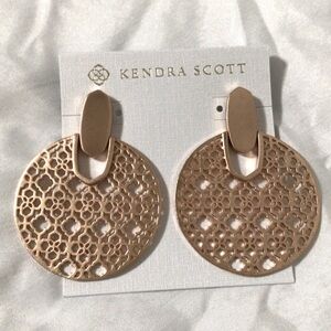 Kendra Scott Didi Rose-gold Earrings~ NWT~ signature bag & box